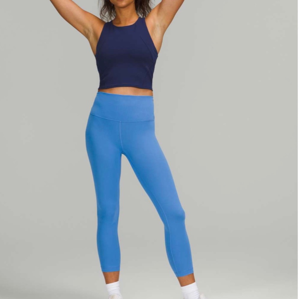 Lululemon Wunder Train High-Rise Crop 23" Blue Nile Size 6